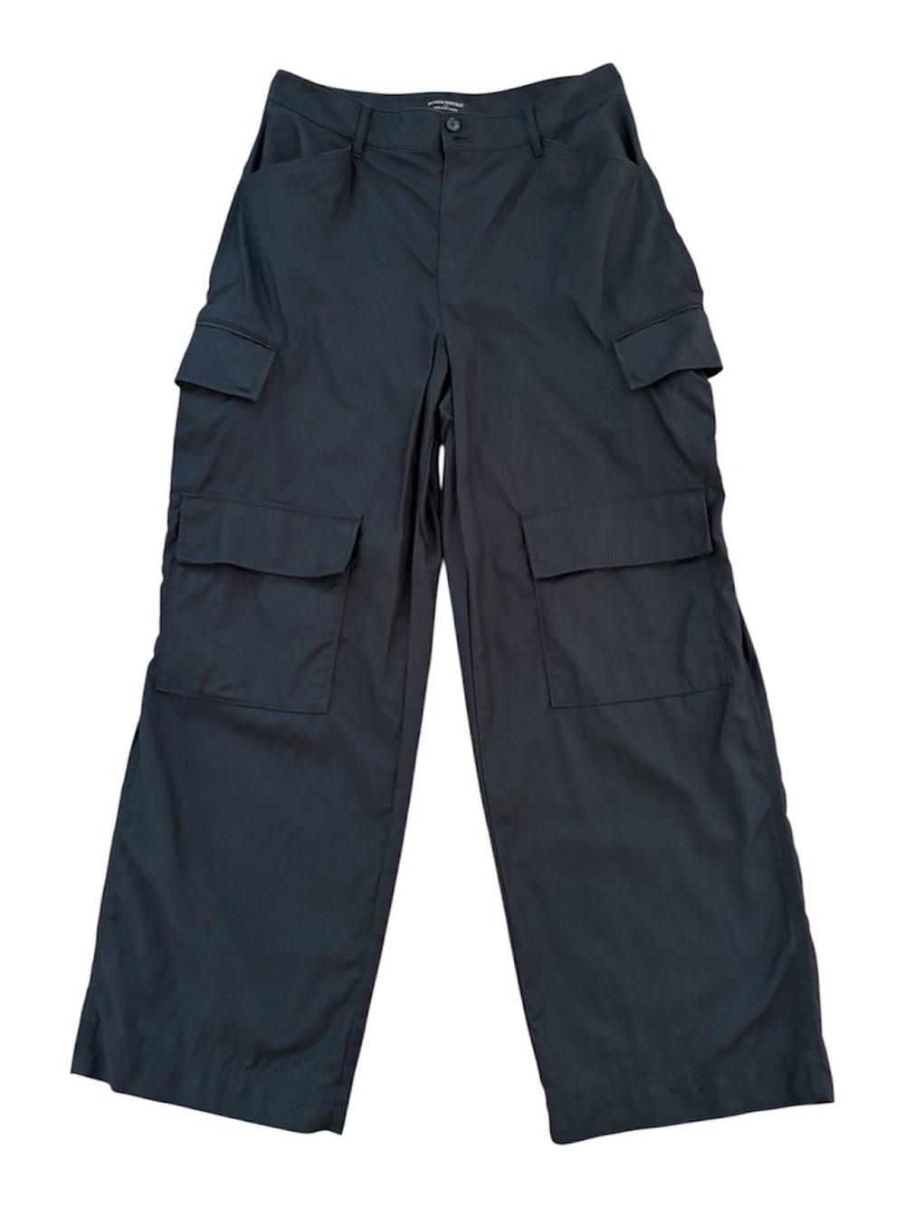 Banana Republic High Rise Wide Leg Cargo Pants Utility Black Painters Twill 12